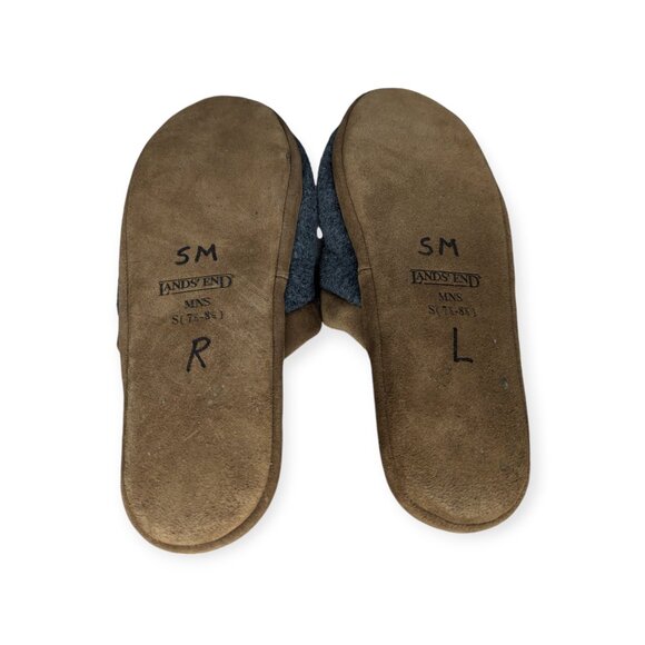 Land's End Gray & Brown Felt Men's Slippers Size Small (7 1/2- 8 1/2) - Picture 7 of 8